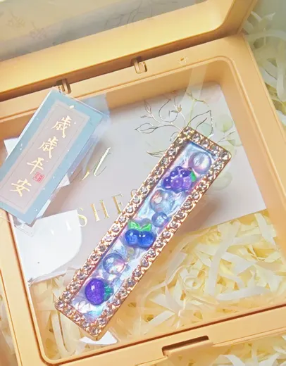 长方形葡萄蓝莓发夹·系列