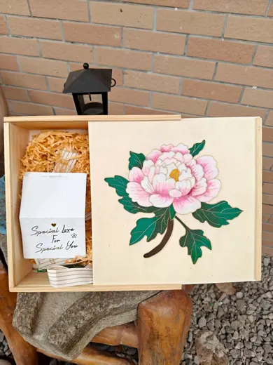 牡丹花茶盒